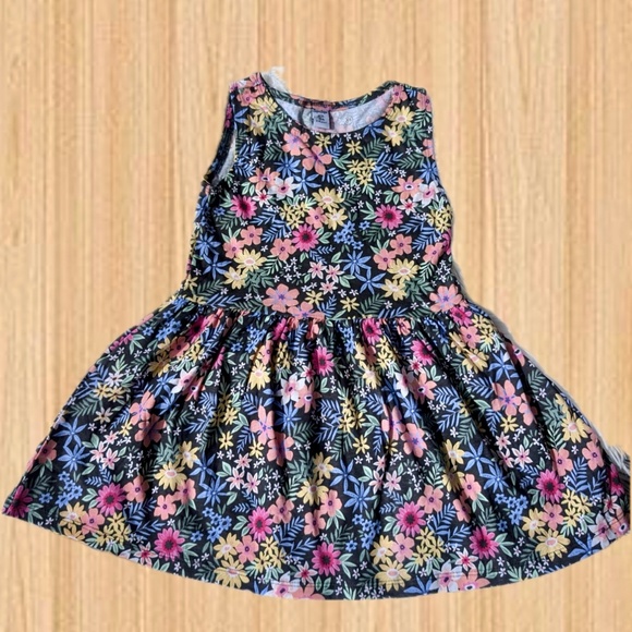 Dopodopo Other - Bold Blooms: Sleeveless Floral Dress for Girls with Vibrant Colors
